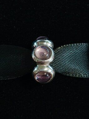 Authentic Pandora Amethyst Cabochon Charm 790538AM Sterling Silver Purple Rare